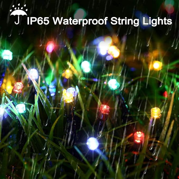 Solar Christmas Lights Outdoor, 98.4ft 300 LED Solar Fairy String Lights, 8 Modes Waterproof Christmas Lights for Garden, Patio, Bush, Home, Party, Wedding, Holiday, Tree Decorations (Multicolor)