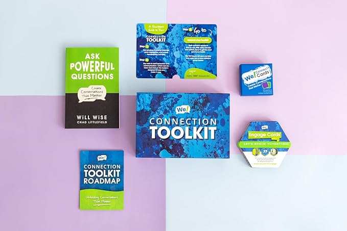 We! Connection Toolkit – Conversation Starter, Icebreaker Card Games, and Communication Book Bundle – Ideal for Office Team Building, Group Connection Activities, and Educational Games for Adults
