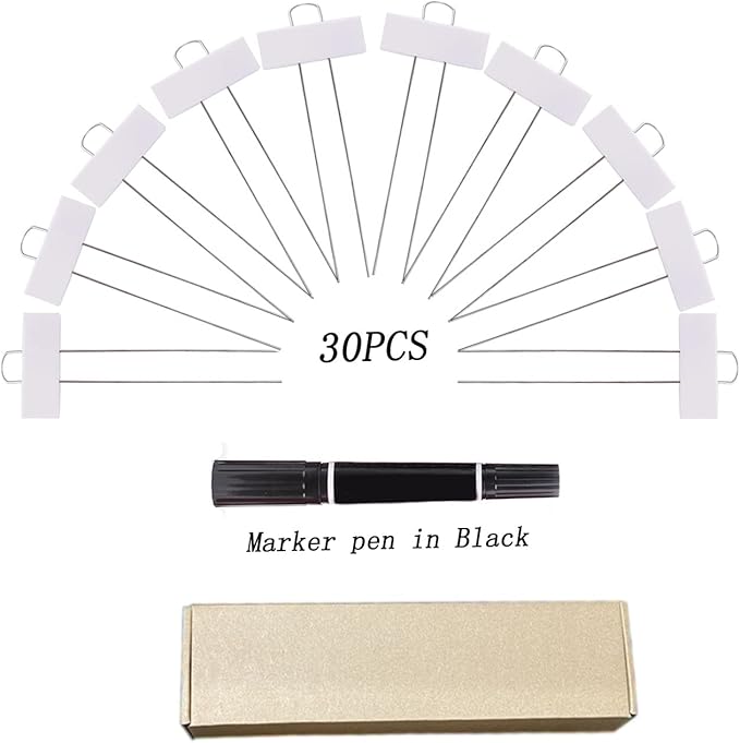 30pcs Plant Labels for Outdoor Garden Waterproof Plant Markers for Outdoor Plants, 11inch Metal Plant Tags and Labels Garden Markers for Seedlings Herbs Vegetable Greenhouse Gifts (White)