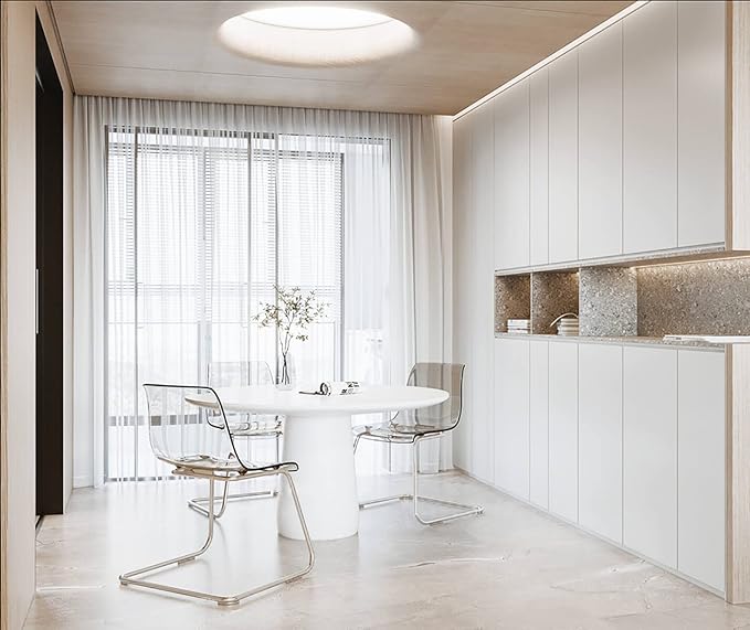 Dimoon 236''x15.7'' White Skin Peel and Stick Wallpaper Contact Paper Modern Self Adhesive Wall Paper Removable Renter Friendly Textured Solid Color Cabinet Vinyl Roll (236''x15.7'',White Skin)