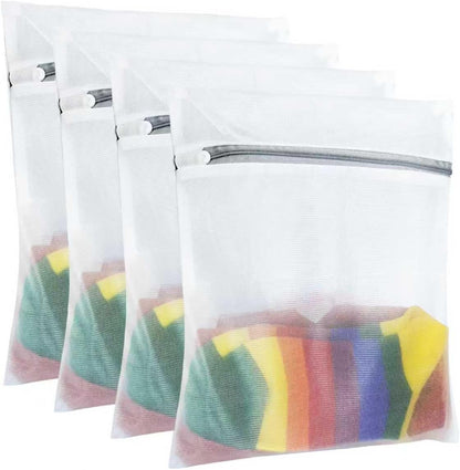 4Pcs Laundry Bags Mesh Wash Bags, 20 X 24 Inches Large Mesh Laundry Bags, Durable Delicate Laundry Bag for Travel, College, Dorm, Family And Apartment Dwellers, White