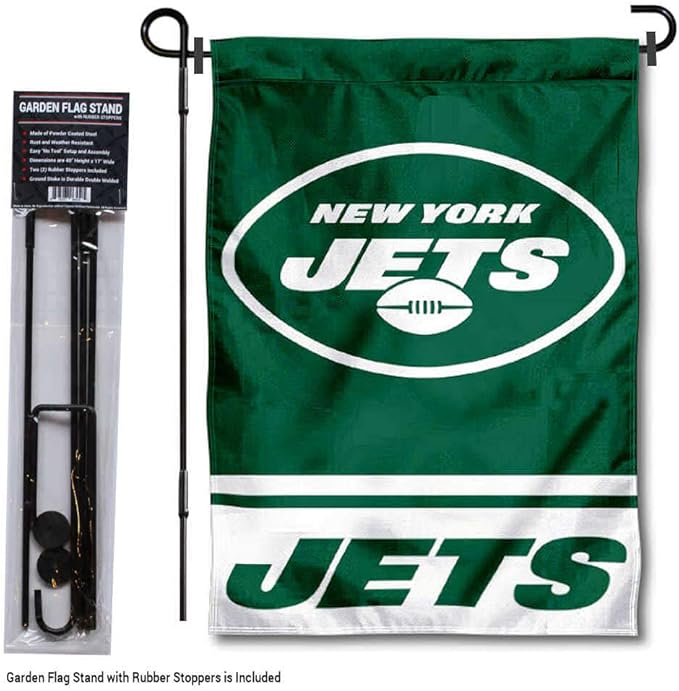 WinCraft New York Jets Garden Flag and Pole Stand Holder
