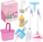 Kids Cleaning Toy Set - Pretend Play Cleaning Tools with Mop, Broom, Bucket & Spray Bottle - STEM House Role Play Toys for Girls & Boys 3-5 Years