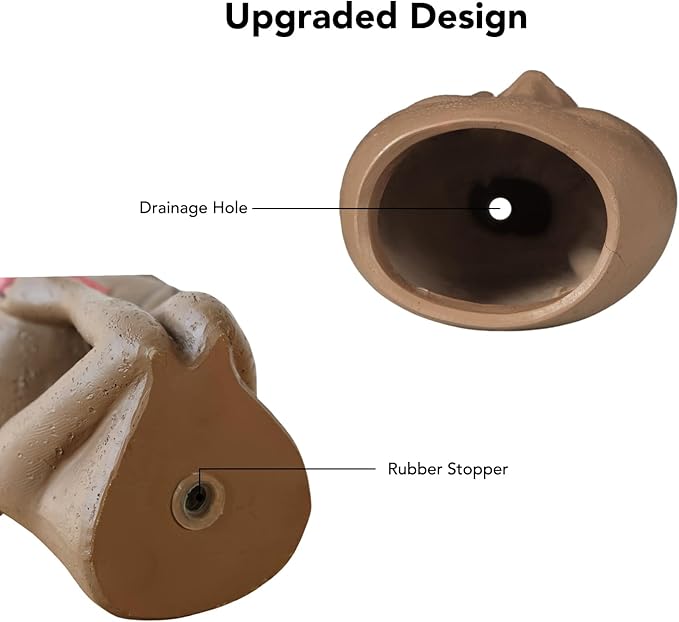 AIMEBBY Face Planter Pot - Face Flower Pots for Indoor and Outdoor Plants - Resin Head Planter Pots with Drainage Hole (Medium Size)-Black…