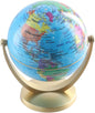 Leadigol 12cm World Globe with Stand, World Globe with Round base,360° Horizontal Rotation World Map with Clear Text Markings,Political Map Classroom Learning,Blue