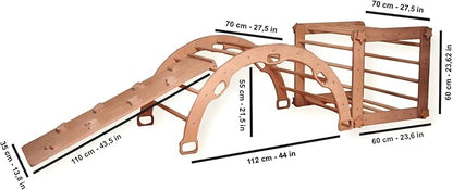 Montessori Climbing Cube and Triangle for Kids | Foldable Climbing Set | Indoor Activity Cube | Climbing Set with Cube and Triangle for Toddler | Foldable Wooden Jungle Gym (CUBE+ARCH+2 RAMP)