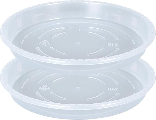 Plant Saucer 2 Pack of 16 inch, Clear Plastic Flower Plant Pot Saucer, Heavy Duty Plant Drip Trays Saucers for Indoor, Plant Water Tray for Planters