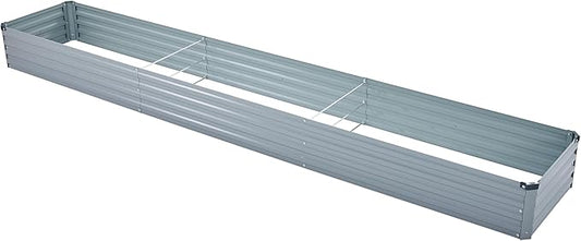 12x2x1ft Galvanized Raised Garden Bed,Outdoor Planter Box Metal Patio Kit Planting Bed for Vegetables Flowers Herb,Grey