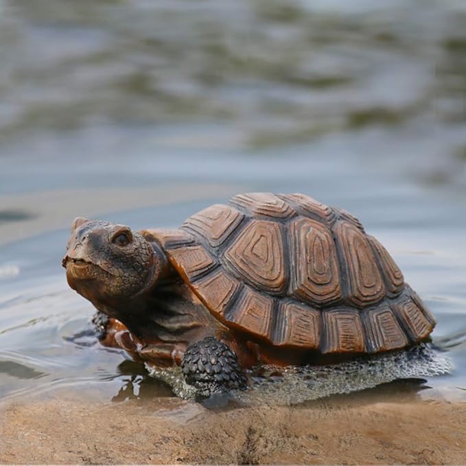 Danmu 1Pc of Polyresin Tortoise Statue Garden Statues, Outdoor Statues, Garden Ornaments, Yard Statue for Home and Fairy Garden Decor (M 7 4/5" x 5 1/2" x 3 9/10")