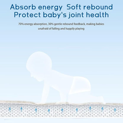 Baby Play Mat for Floor Tummy Time Mat Nursery Rug Muscle Mat Area Rug Playroom Rug Tatami Mat 6'7"x4'11" Memory Foam 1.3" Thick Crawling Mat For Babies,Toddlers, Infants, Kids,Floor Mat(Beige)