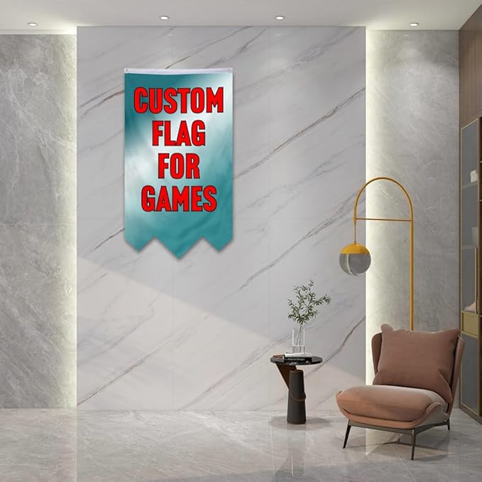 Customizable Games Funny Family Personalized Swallowtail flag Garden house banner Decor Double Stitched Polyester with Brass Grommets (Game, 30x50in)