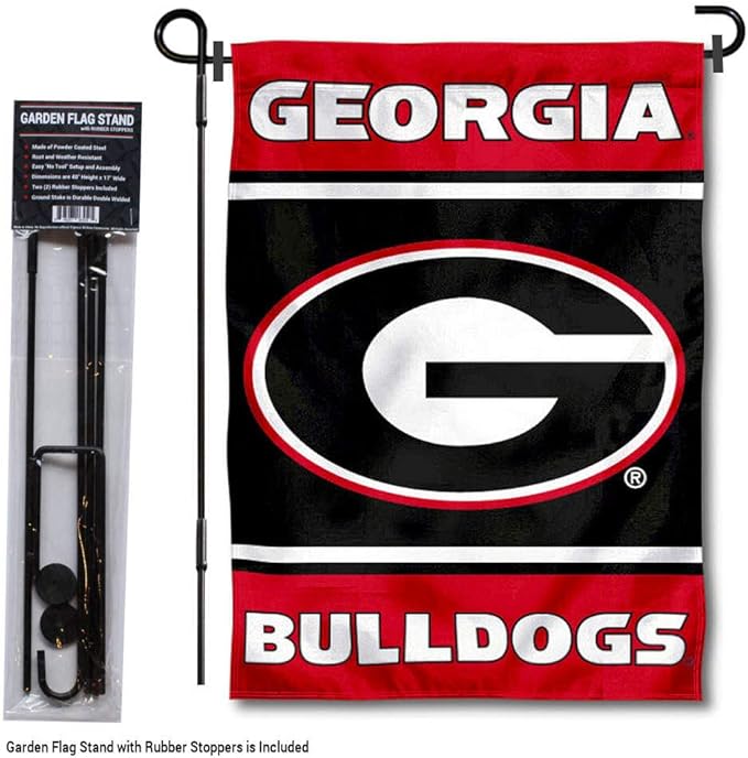 College Flags & Banners Co. Georgia Bulldogs Garden Flag with Stand Holder