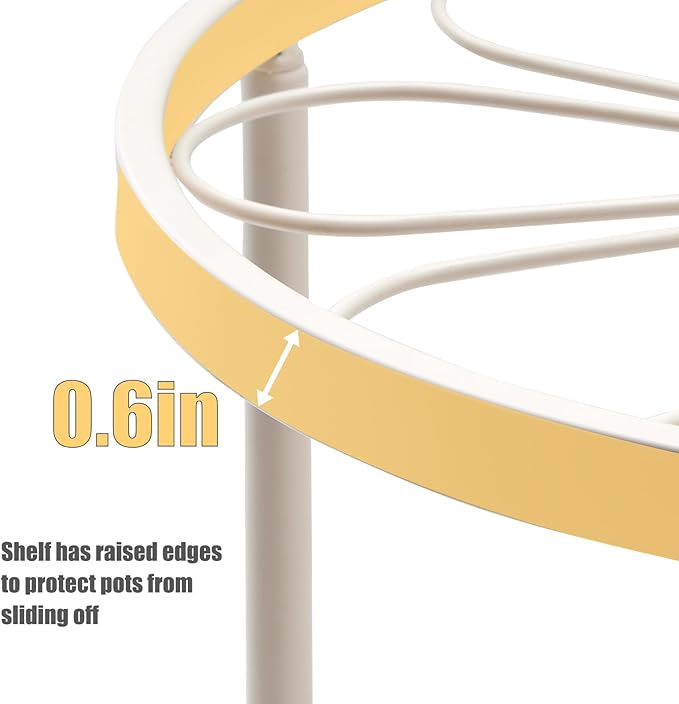 Plant Stand,5 Pack Heavy Duty Flower Pot Stands,Metal Decoration Racks,Round Plant Shelf for Planter Outdoor and indoor (White)