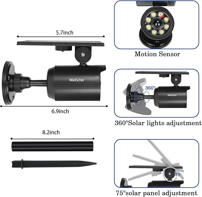 Solar Lights Outdoor Motion Sensor Flood Lights IP67 Waterproof 3600mAh Security Light for Front Door,Garage, Driveway, Yard, Deck(2pack)
