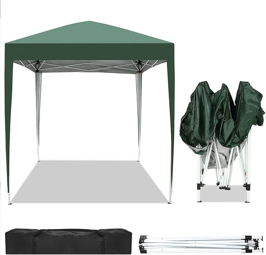 Outvita 6.5x6.5ft Pop Up Canopy Tent, Outdoor Instant Shelter Folding Canopy with Carry Bag for Commercial Events, Party, Backyard BBQ, Camping Green