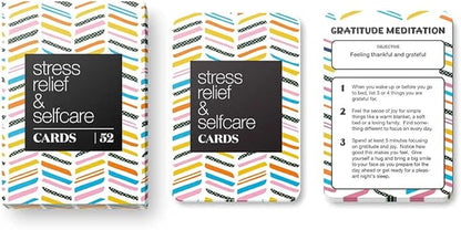 Allura & Arcia 52 Stress Less & Self Care Cards - Mindfulness & Meditation Exercises - Anxiety Relief & Relaxation
