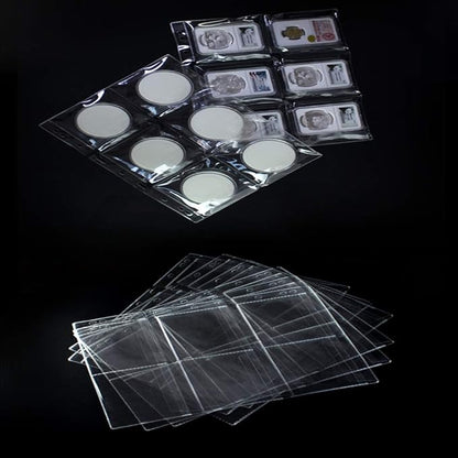 6 Pocket Coin Pages, 10 Sheets Plastic Coin Holders Stamp Collector Supplies for Coin Stamp Currency Collection