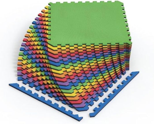 Norsk Dual-Sided Reversible 1/2" Foam Exercise Mats for Home Gym - Interlocking EVA Foam Tiles