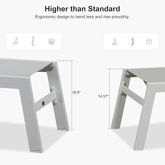 PURPLE LEAF Outdoor Chaise Lounge Set Oversize Adjustable Sunbathing Recliner Extra Wide Lounge Chairs with Side Table for Poolside Beach Outside Patio Aluminum Chaise Lounger Cream 2 Sets