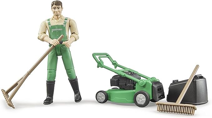 Bruder 62103 bworld Gardener w Lawn Mower and Accessories