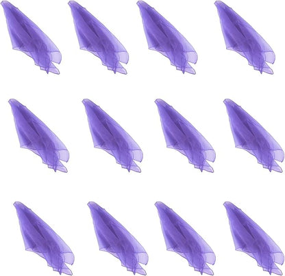 Larcele 12 Pieces Juggling Dance Scarf for Performance Prop Accessory 24 x 24 inches WDSJ-02