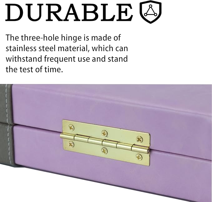 Backgammon Sets for Adults, 15 inch Backgammon Purple Sets Classic Board Game with Premium Leather Case, Portable Travels Strategy Backgammon Game Set for Adults, Kids (Purple)