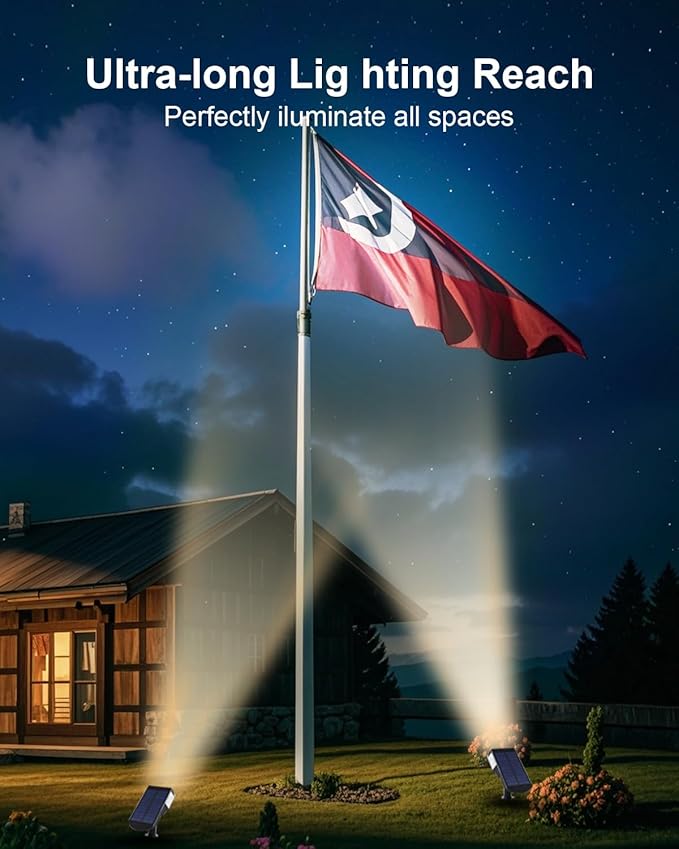 4 Pack Solar Powered Outdoor Spot Lights Outside Waterproof 20 LEDs Landscape Spotlights Dusk to Dawn for House Yard Tree, Plants, Walls, Path, Garden, Statues, Superior Accent Lamp Warm White