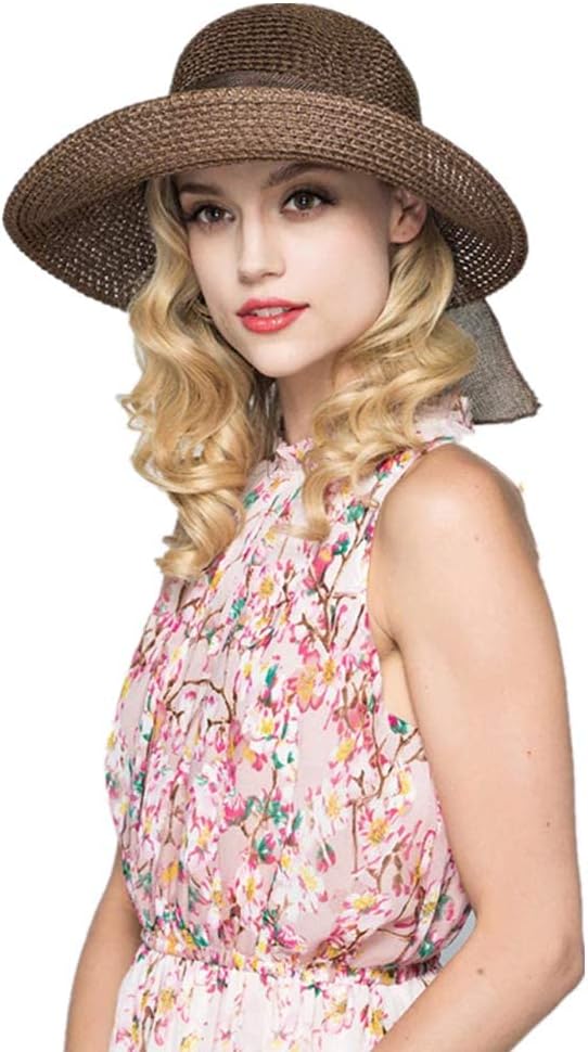 Cyiecw Women Floppy Sun Hats Fashionable Summer Wide Brim Cap BeachStraw Hat UV UPF50 Travel Packable Cotton