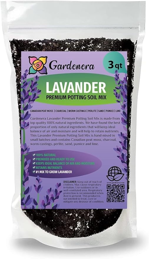 Lavender Soil - Ideal Blend for Thriving and Fragrant Lavender Plants - 3 QUARTS