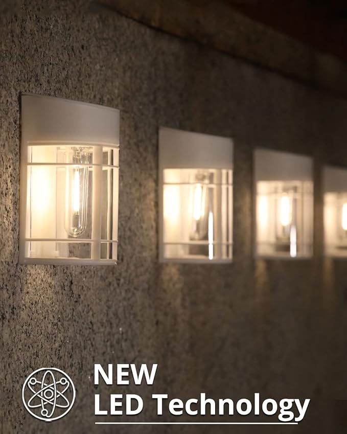 Solar Fence Lights, 8 Pack Deck Light Solar Powered, Waterproof Solar Outdoor Lights Decorative for Garden Backyard Fence Post Patio, White