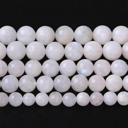 6MM 60PCS Natural Stone White Moonstone Gemstone Semi Precious Beads for Jewelry Making DIY Bracelet