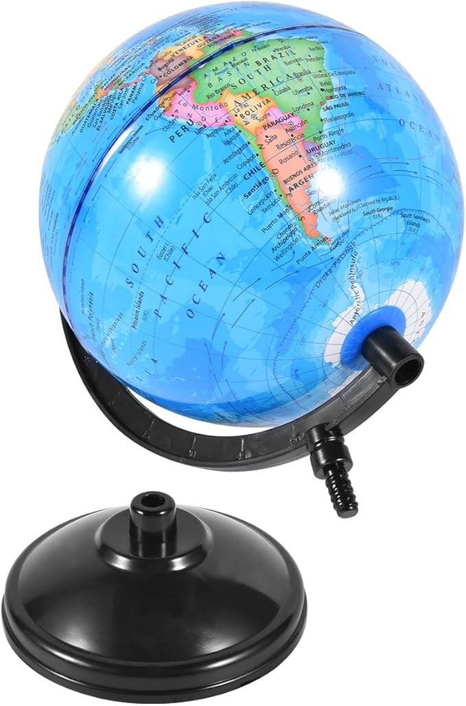 Rotating World Globe 6 Inch Spinning Earth Globe with Stand for Kids Learning Geography Classroom Education or Office Home Decorations