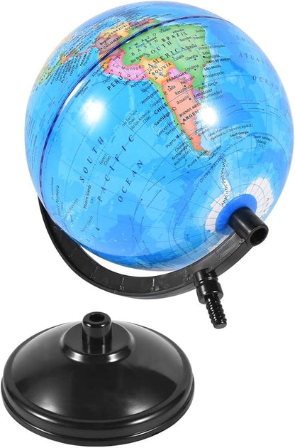 Rotating World Globe 6 Inch Spinning Earth Globe with Stand for Kids Learning Geography Classroom Education or Office Home Decorations
