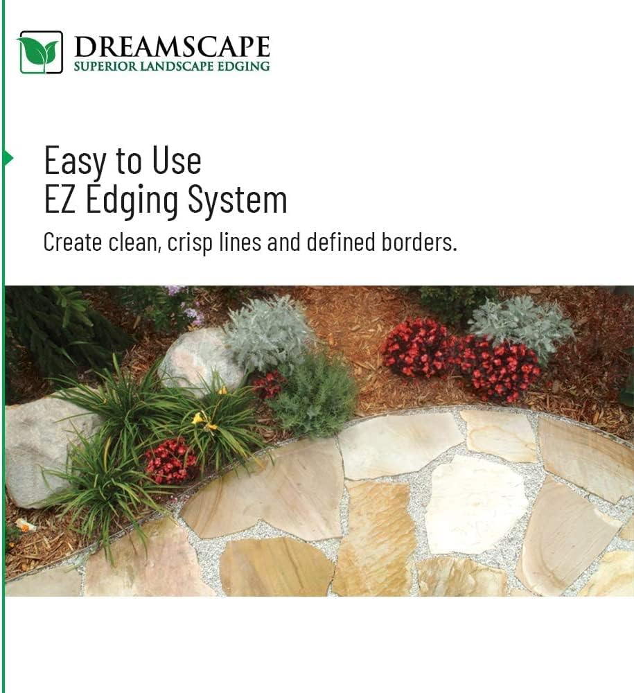 Dreamscape E-Z Edge Aluminum Landscape Edging - 12 Strips, 6ft Each (72ft Total), Bronze - Professional Quality Landscaping Border, Metal Divider for Lawn, Garden, Flowerbed…