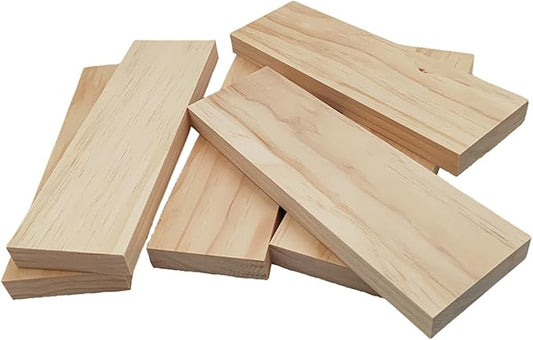 6PCS Rectangle Wood Boards Unfinished Wood Blocks for Crafting, 10x3x0.8in Blank Whittling Wooden Blocks for Wood Carving,Painting & Burning