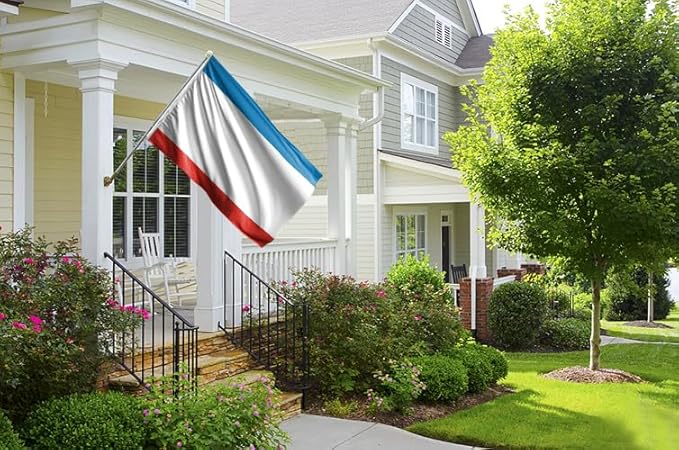 Ukraine Crimea Flag 5x8FT Ukrainian Crimean Polyester Banner With 2 Grommets Fade Resistant Vivid Color For Patriotic Festival Events Party Decoration(Crimea UKR, 5x8FT)