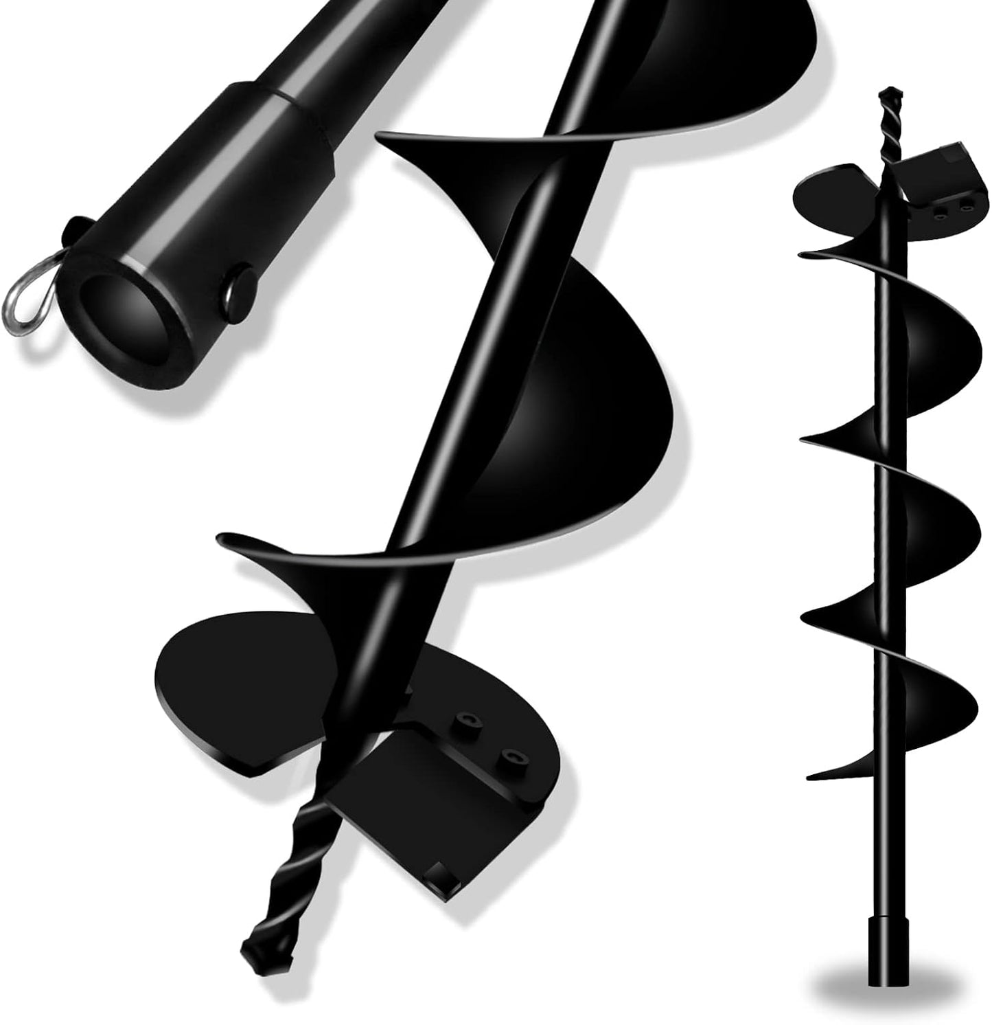 LONGRUN Post Hole Auger for Garden Fence Post, 6" x 31.5" Earth Auger Drill Bit, 0.79”(20mm) Inner Shaft Auger Bit for Planting Trees and Bedding, Bulbs, Seedlings, Gardening, Large Fencing Digger