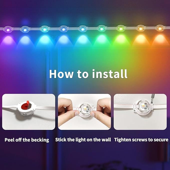 Permanent Outdoor Lights,100ft RGB Eave Light with App Control Remote,IP67 Waterproof LED Lights,Music Sync Outside Light for House,Halloween,Roof,Garden,Christmas,Holiday Decoration