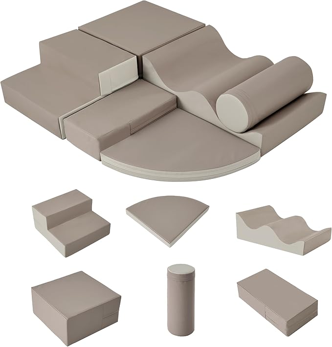 Merax Climbing Toys for Toddlers, Soft Climb and Crawl Playset Indoor Baby Soft Foam Blocks for Climbing, Crawling, 6-Piece