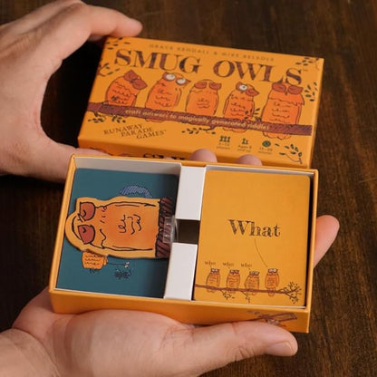 Runaway Parade Games Smug Owls Card Game - an Award-Winning Hilarious & Creative Riddle-Solving Party Game for Kids and Adults | Fun for The Whole Family | 8+ | 15-20 min | 3-15 Players