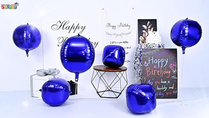 Purple Giant 4D Foil Balloons, 6 Pcs Large Dark Purple Metallic Round Balloons, 22 Inch Big Round Foil Balloon for Graduation Prom Birthday Party Baby Shower Wedding Decorations