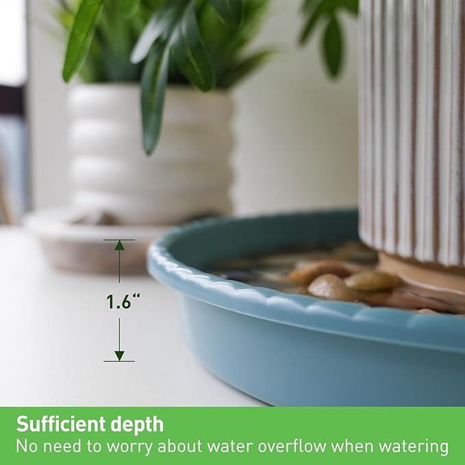 MUDEELA 6 Pack of 12 inch Plant Saucer, Durable Plastic Plant Trays for Indoors, Blue Plastic Flower Plant Pot Saucer, Made of Thicker, Stronger Plastic, with Taller Design