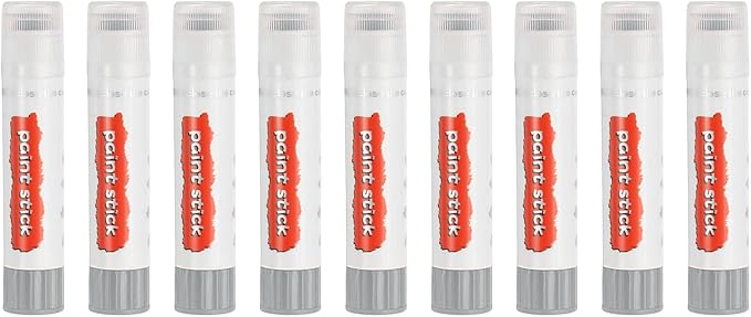 PATIKIL Tempera Paint Sticks, 9 Pcs Solid Tempera Paints Sticks Washable Bulk Markers Pen Quick Drying for Artists Beginners Art Supplies, Gray