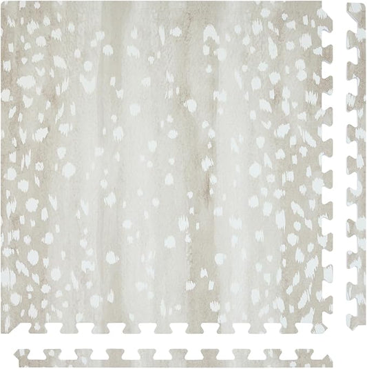 House of Noa Baby Play Mat – 4'x8' Shea Fawn – Set of 8 Tiles – Cushioned EVA Foam Play Mat for Floor, Soft Interlocking Baby Crawling Mats for Hard Floors