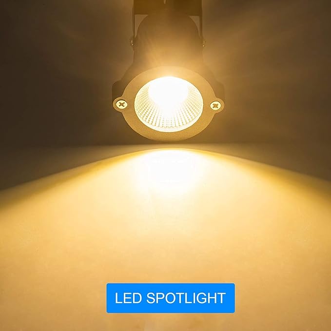 110V Landscape Spotlight,LED Landscape Lighting Outdoor for Flag Pole Light,IP65 Landscape Lights 3000k Garden Light 6FT Cord with US 3 Prong (Base,Stake Included) (5, Watts)