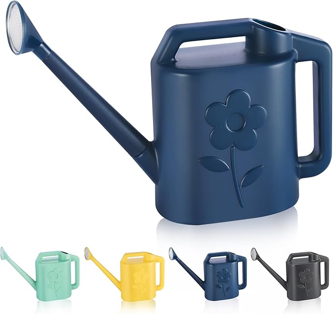 2 Gallon Watering Can for Indoor Plants, Garden Watering Cans for Outdoor Plant House Flower, Modern Plant Watering Can Large Long Spout with Sprinkler Head