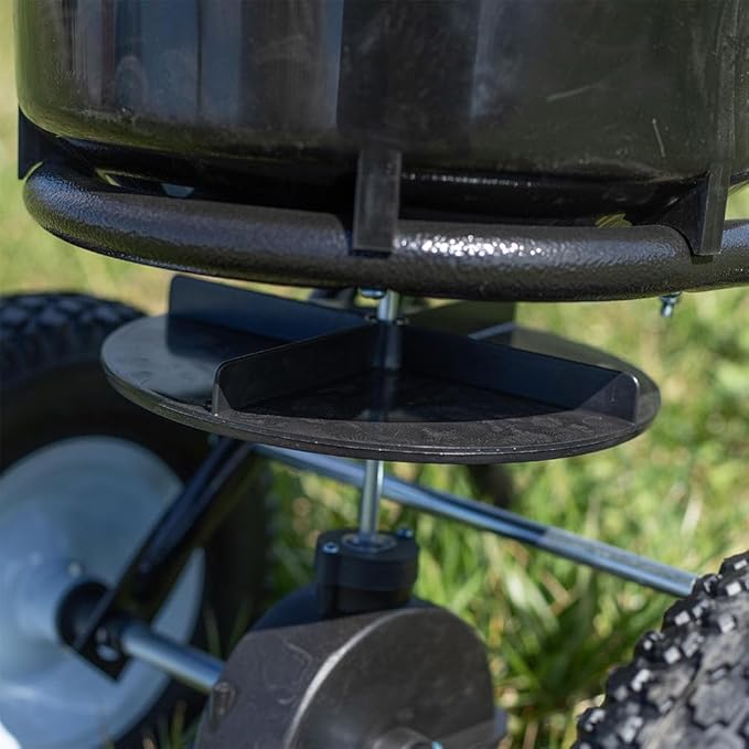 Titan Attachments 50 lb Professional Fertilizer Push Broadcast Spreader, Spreads 10 to 12 FT, Lawn Care and Ice Melter, Yard Tool