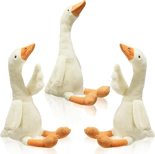 Sosation 3 Pieces 19.7'' Silly Goose Plush Stuffed Animal Toy,Swan Stuffed Animal,White Fluffy Cute Goose Funny Duck Plush Swan Toys Gifts for Kids Home Birthday Favor