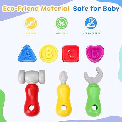 Cinne Toddler Tool Set Age 1-2, Toys for 1 Year Old Boy Gifts, Baby Workbench with Light & Sound, Baby Tool Set with Shape Sorter