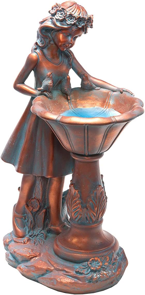 BRECK'S - Outdoor Solar Powered Garden Girl Statue